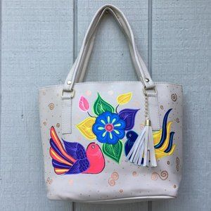 Hand Painted Mexican Tote Bag